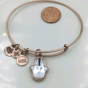 Alex and Ani Rose Gold Crystal Hand Hamsa Bracelet